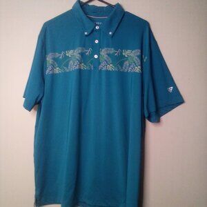 Maelreg Performance Polo Shirt Men 2XL Short Sleeve Golf Active Tropical Print